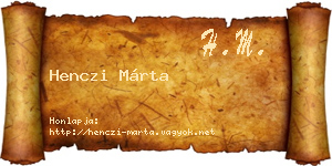 Henczi Márta névjegykártya